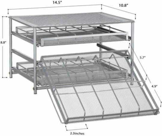 NEX™ 3-Tier 30-Bottle Metal Spice Rack with Drawer Organizer